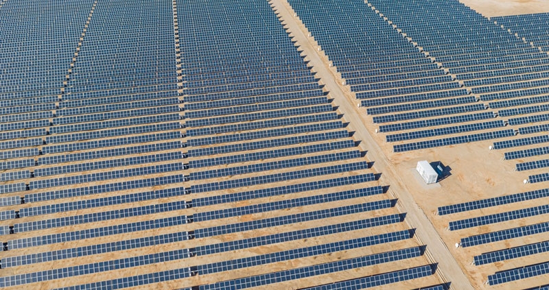 Solar Farm efficiency being improved in desert field